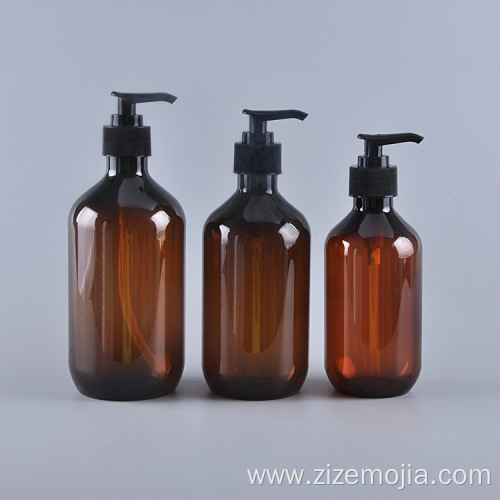 PET 300ml 500ml amber plastic bottle for shampoo